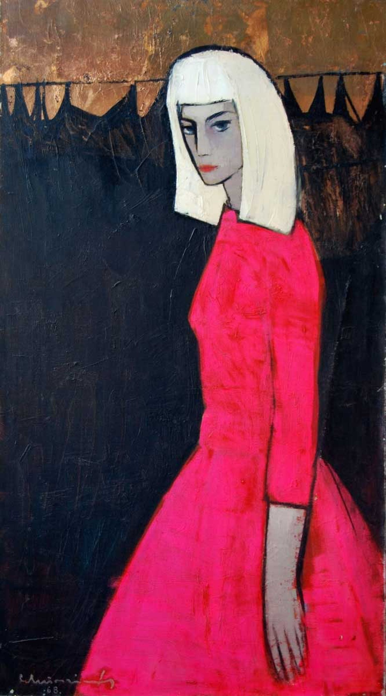 Laimdots Mūrnieks (1922-2011). "Modelis". 1968. Audekls, eļļa, 118x65 cm.