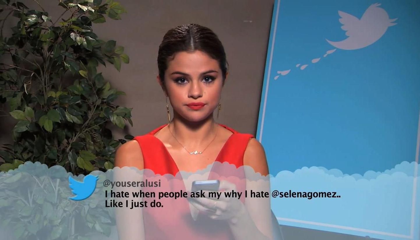 Jimmy Kimmel Live - «Mean Tweets»
Selena Gomez loeb ette solvangu, mis tema kohta Twitterisse postitatud on