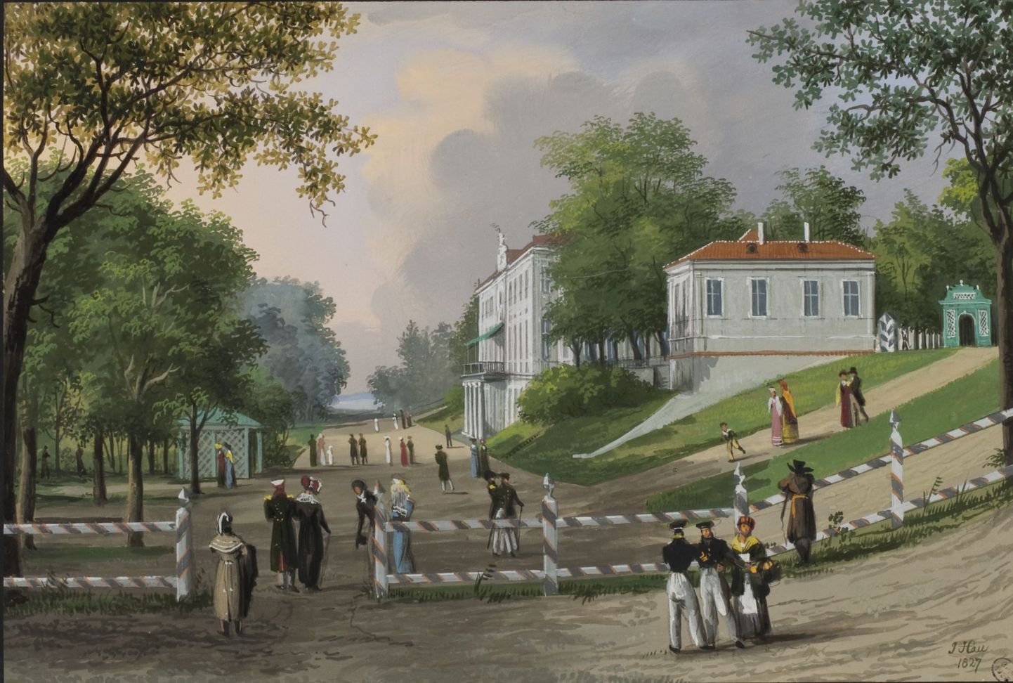 Йоханнес Хау, "Кадриоргский дворец" (1827). Картина находится в собрании Эрмитажа.