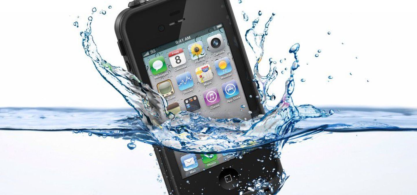 Kuni ametlikult ühtegi veekindlat iPhone'i müügile pole tulnud, tuleks telefoni säästmiseks kasutada veekindlaid ümbriseid.