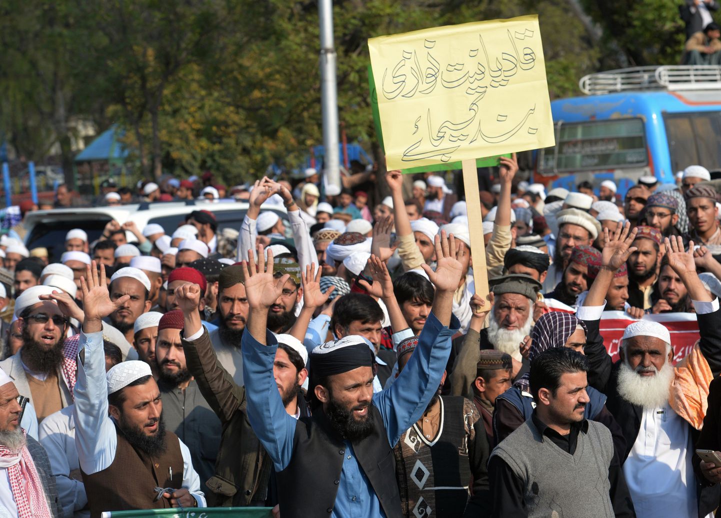 Sotsiaalmeedia vastaste meeleavaldus Islamabadis tänavu märtsis.