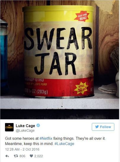 Luke Cage / Swear Jar / Twitter