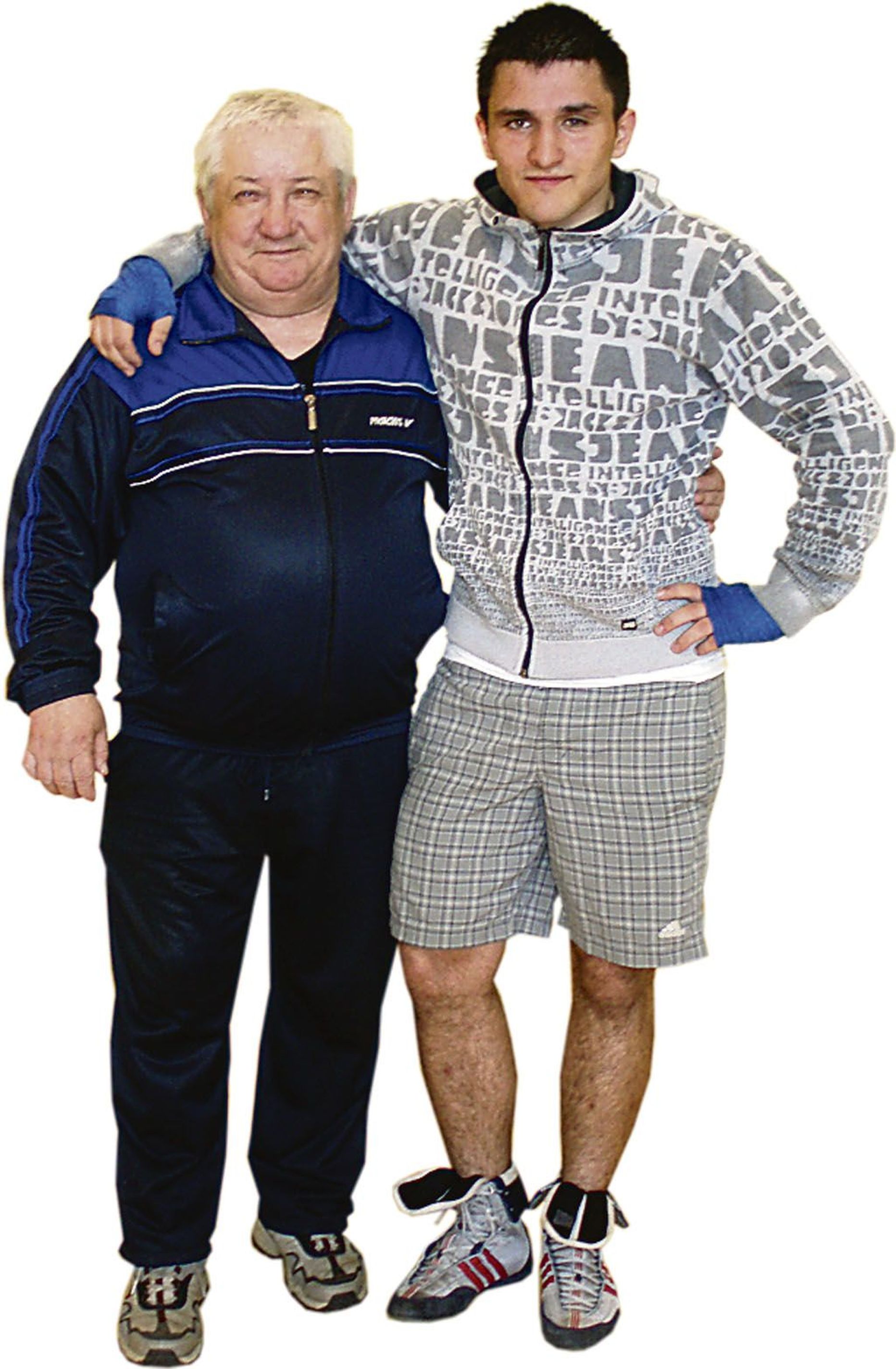 Poksitreener Jüri Mozessov ja Shamil Kurbanov.