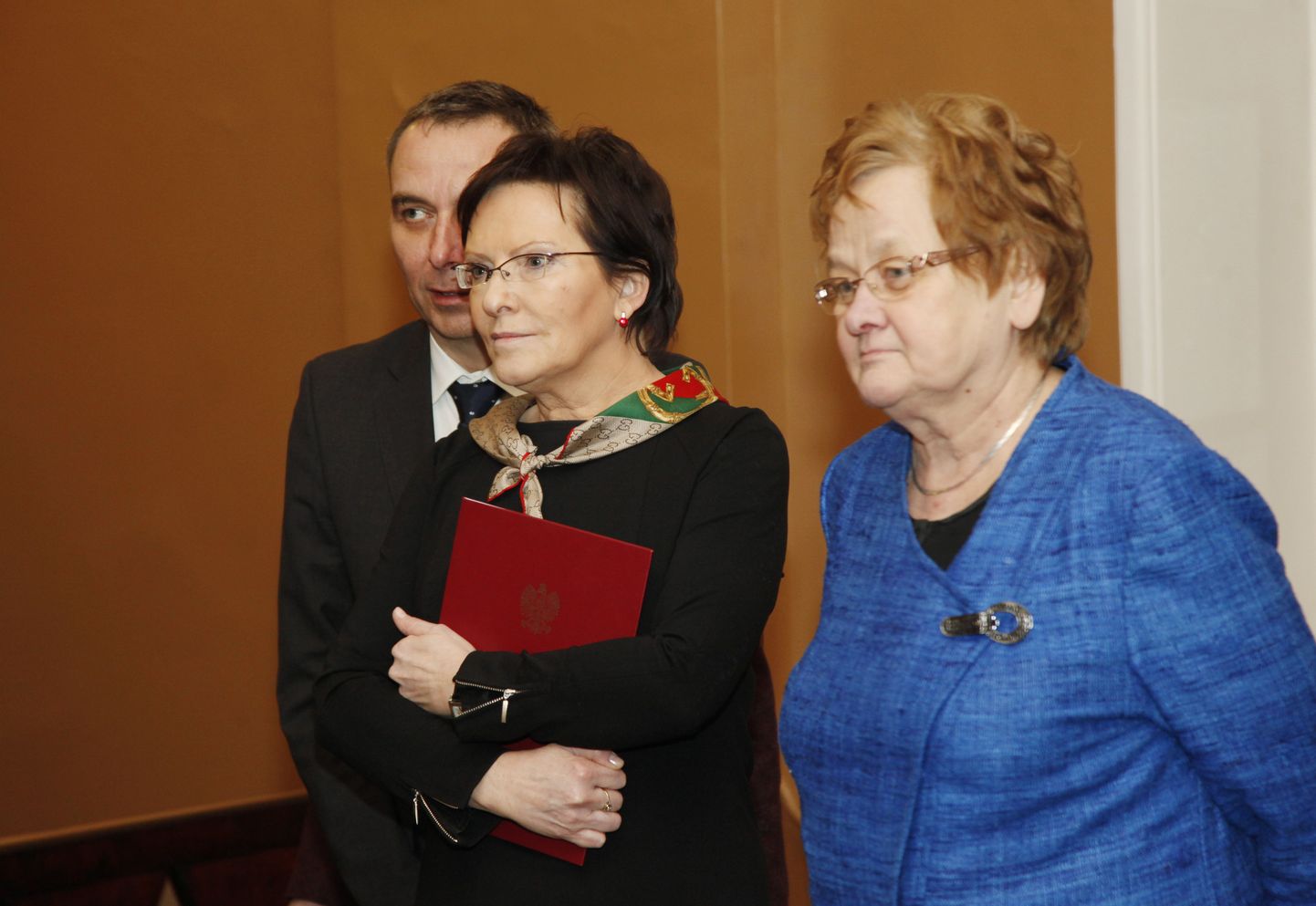 Ewa Kopacz ja riigikogu endine esimees Ene Ergma mullu jaanuaris riigikogu istungite saali fuajees.