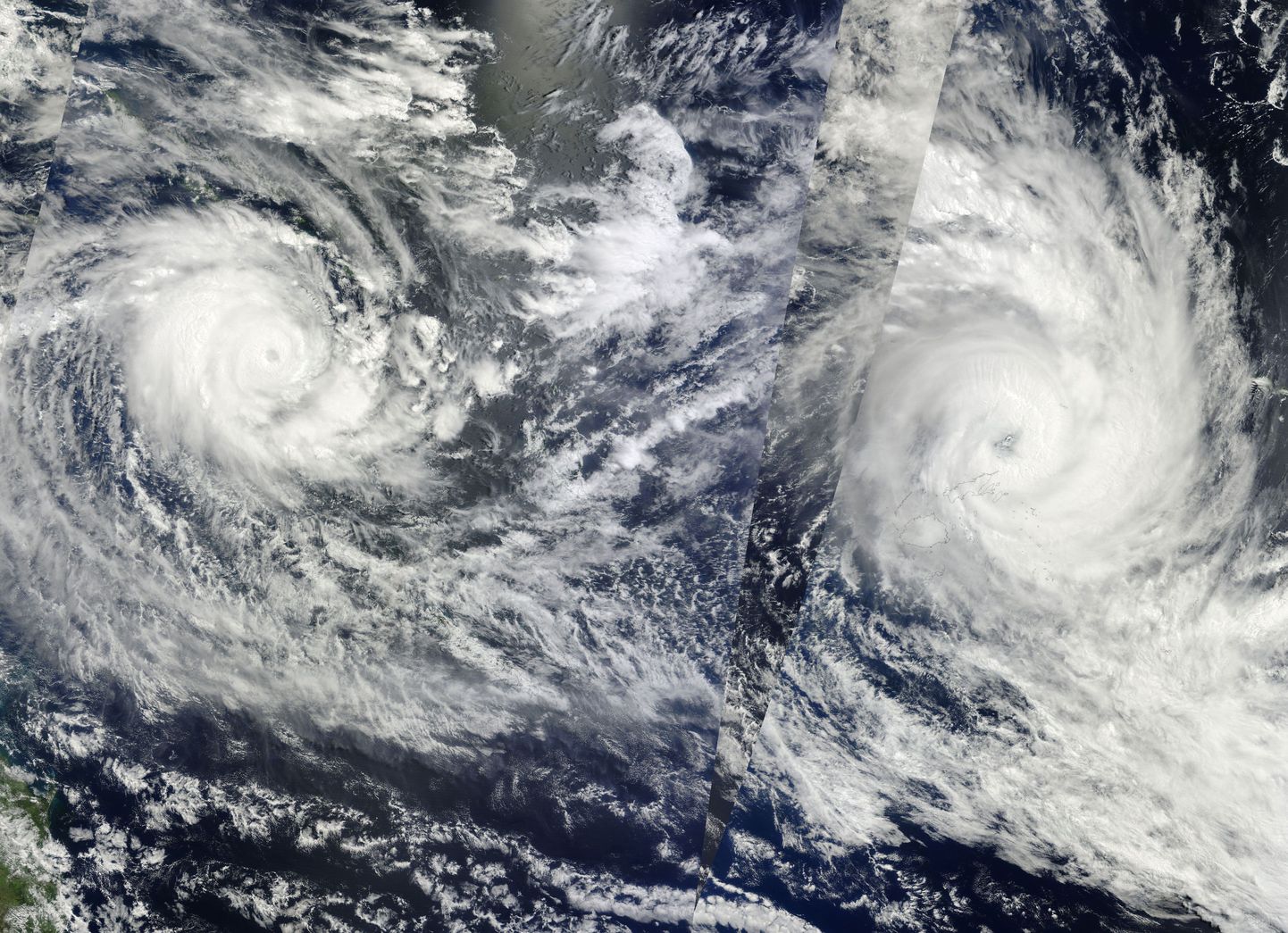 NASA satelliitfoto orkaan Tomasest