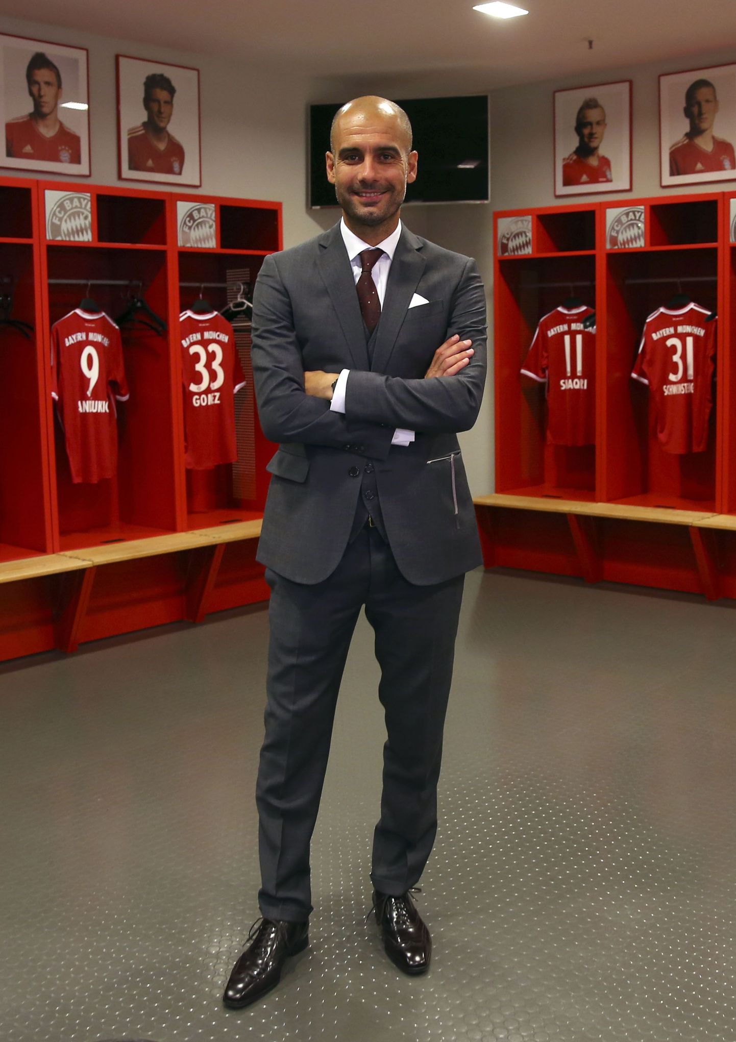 Pep Guardiola Bayerni riietusruumis.