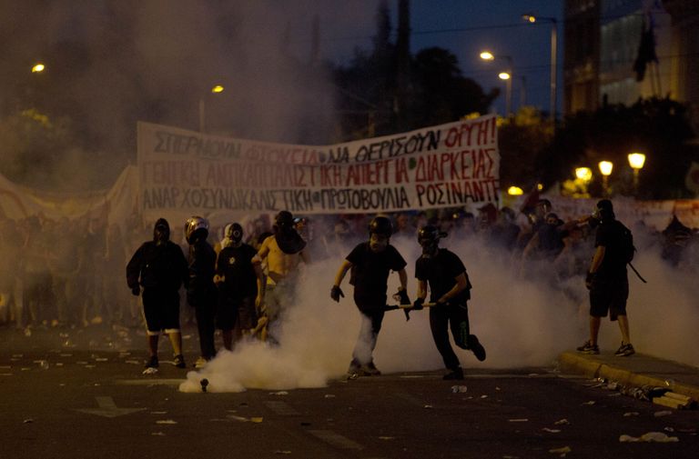 Vägivaldseks muutunud meeleavaldus Ateenas.
Foto: Scanpix