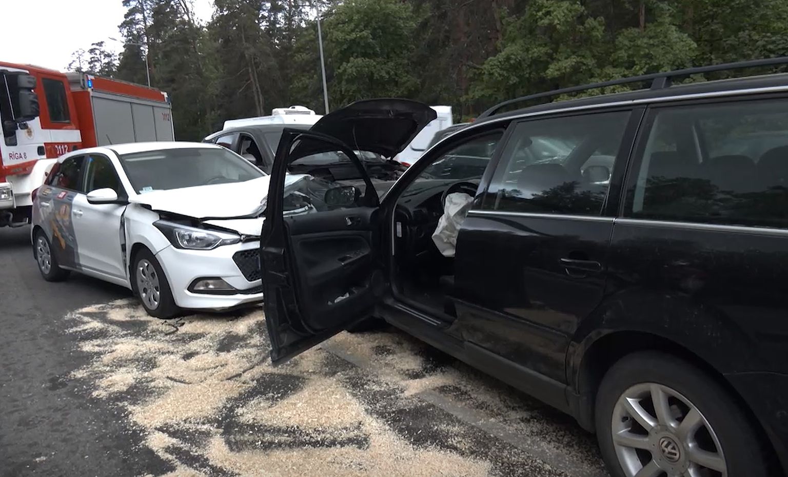 Trīs auto sadursme Lubānas ielā