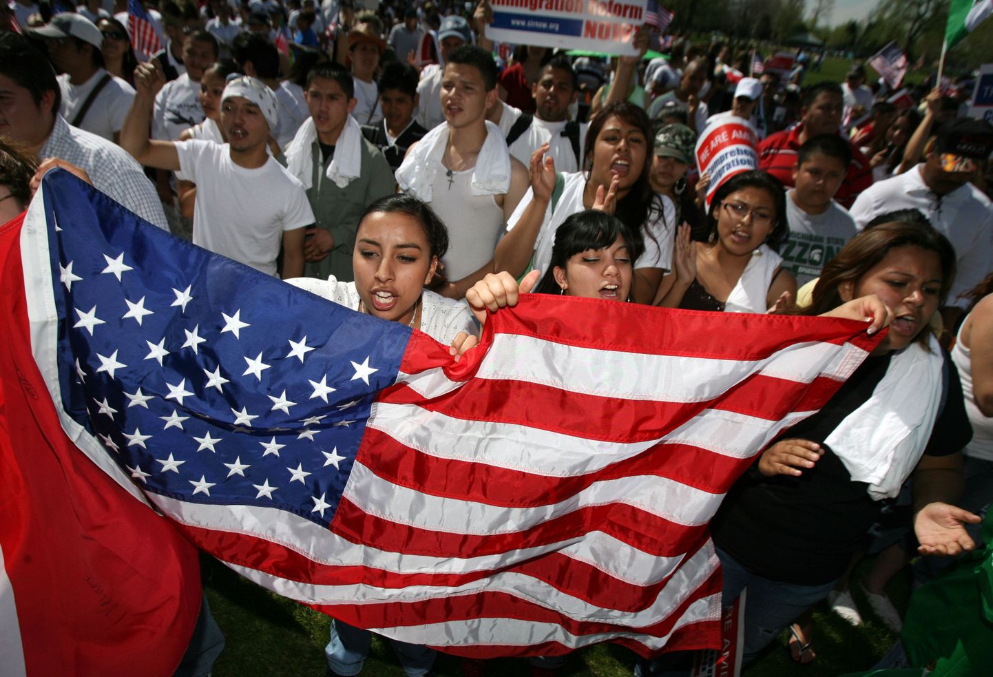 Meeleavaldajad 2007. aastal riigilt õiglast ja humaanset immigrantide kohtlemist nõudmas.