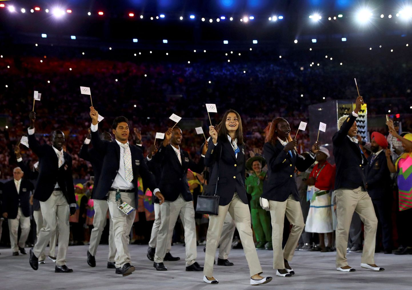 Sõjapõgenike olümpiakoondis Rio mängude avatseremoonial.