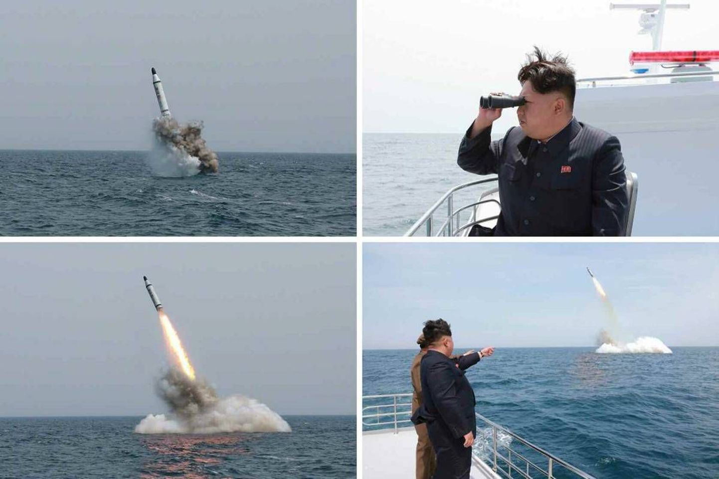 Kim Jong-un oktoobrikuist raketikatsetust jälgimas.