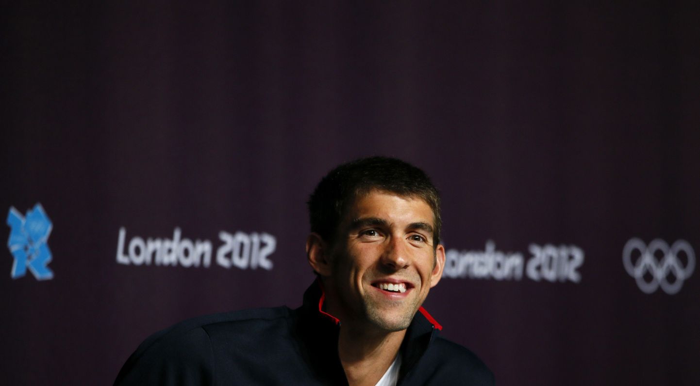 Michael Phelps pressikonverentsil.