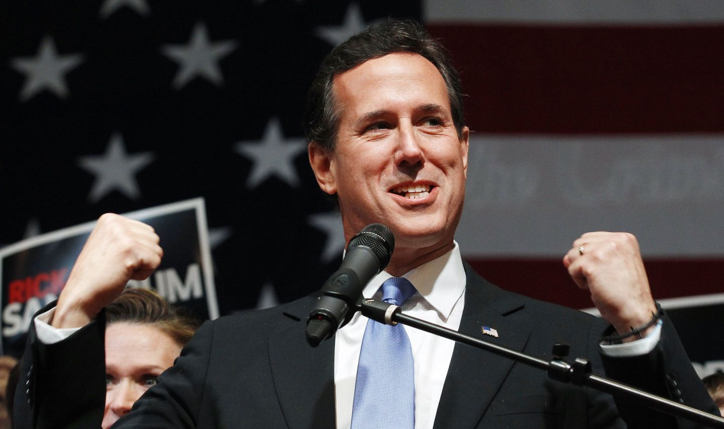 Võidukas Rick Santorum.
