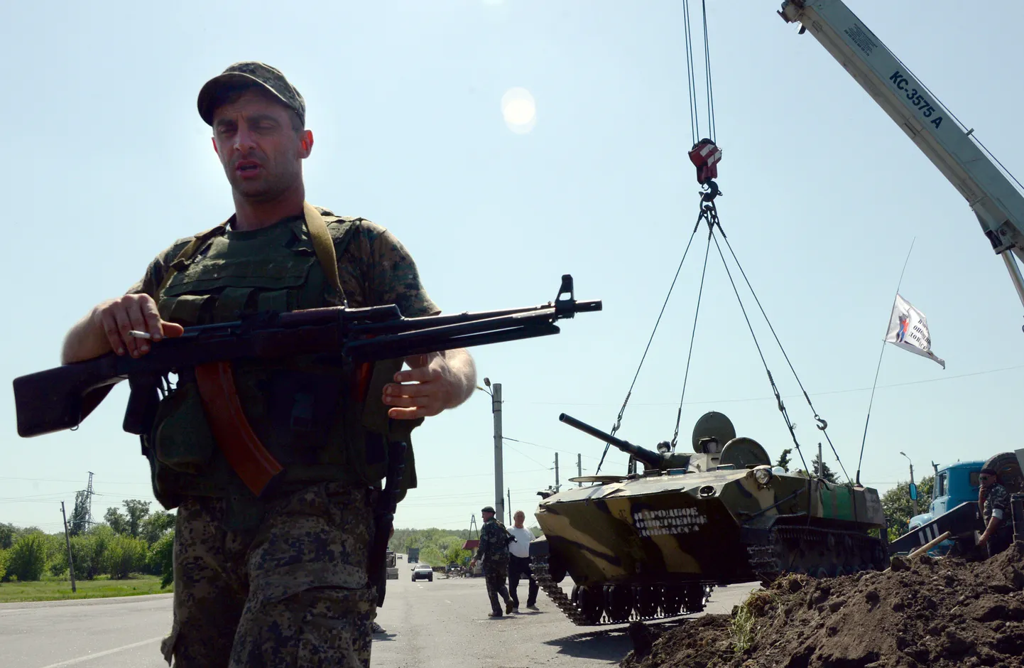 Ida-Ukraina mässuline eile Slovjanski lähedal.