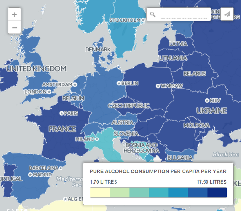 Alkoholitarbimine Euroopas.