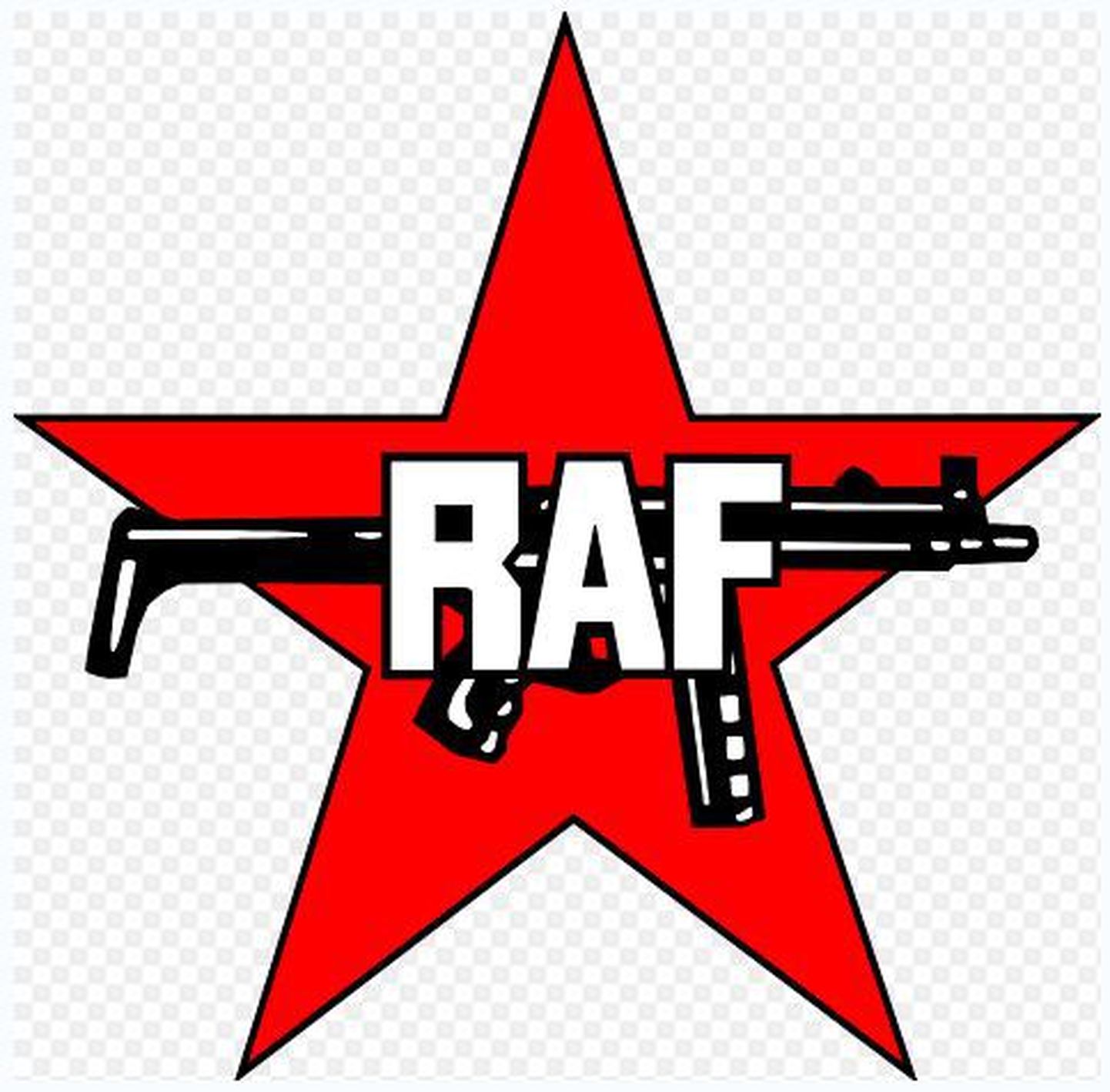 Baader-Meinhofi grupeeringuna tuntud Punaarmee Fraktsiooni (RAF) logo.