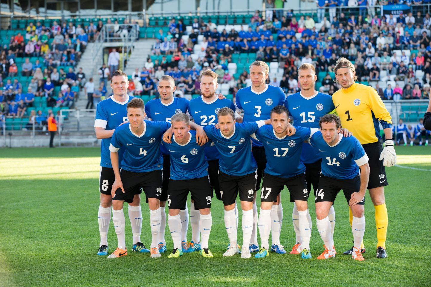 Eesti jalgpallikoondis enne mängu Gibraltariga.