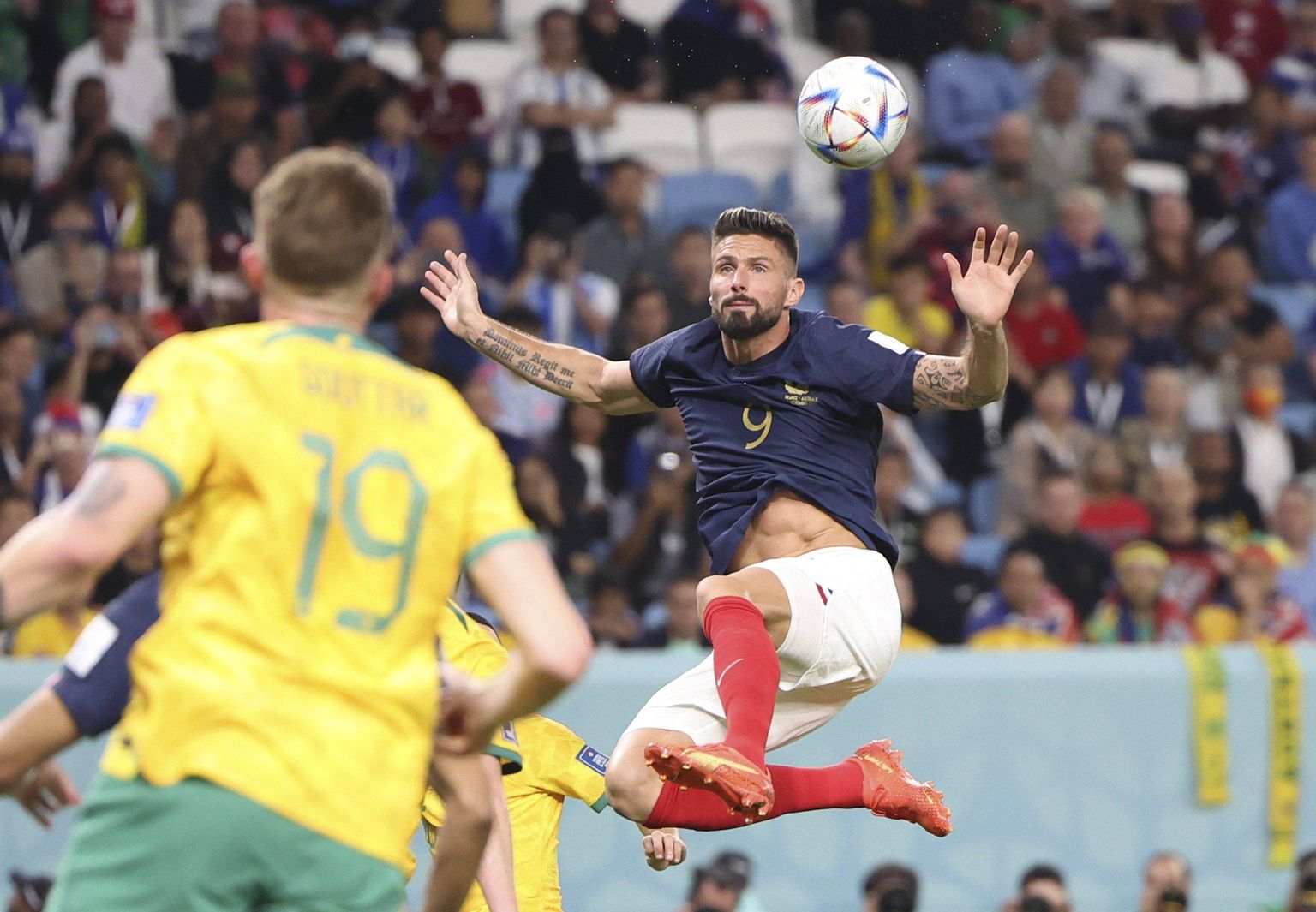 Olivier Giroud MMi avamängus Austraaliaga.