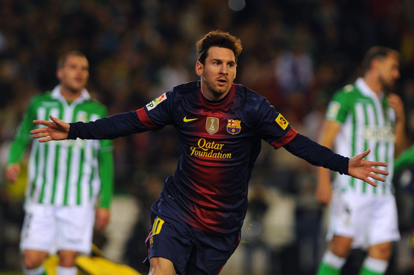 Lionel Messi väravat tähistamas.