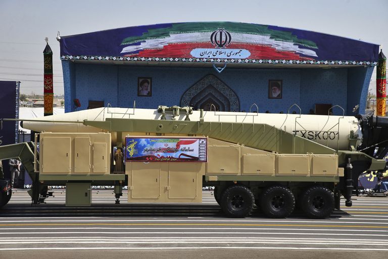 Khoramshahr-tüüpi rakett. Foto: Ebrahim Noroozi/AP/Scanpix.