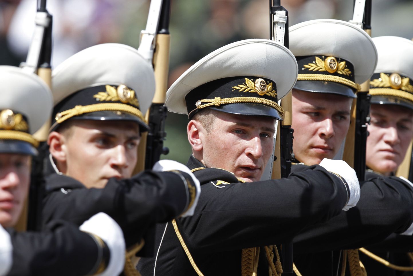Vene mereväelased paraadil.