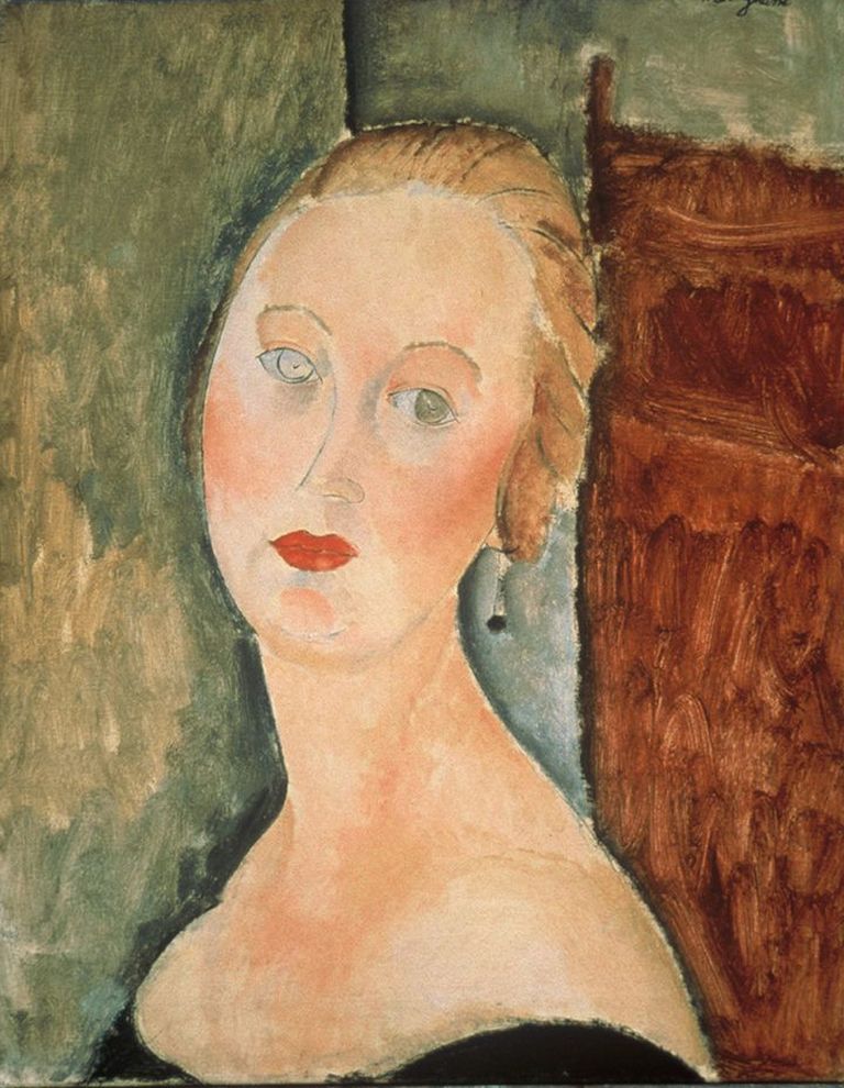 Amedeo Modigliani "Blond naine / Germaine Survage kõrvarõngastega"