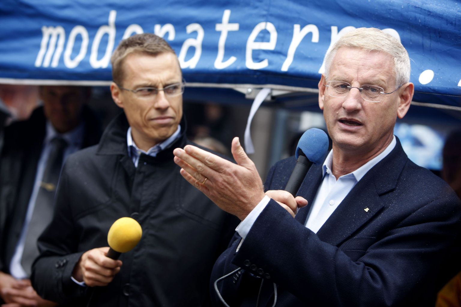 Alexander Stubb ja Carl Bildt Stockholmis.