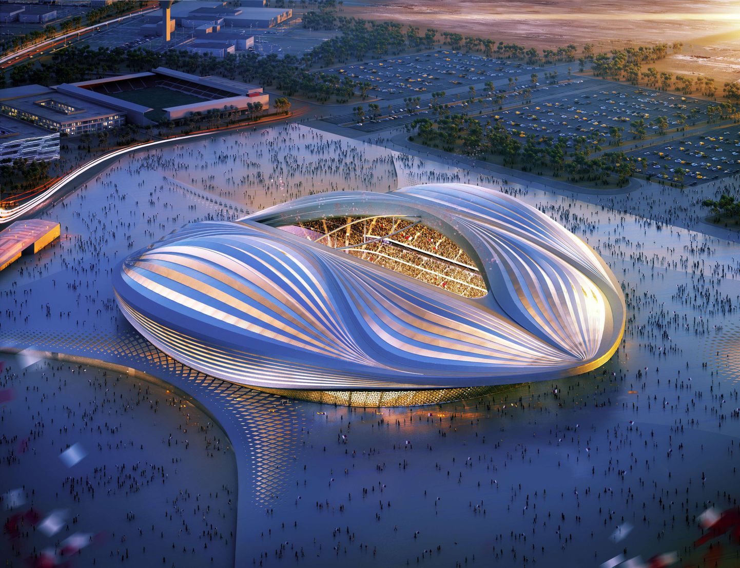 Arvutipõhiselt loodud kavand ühest Katari staadionist.