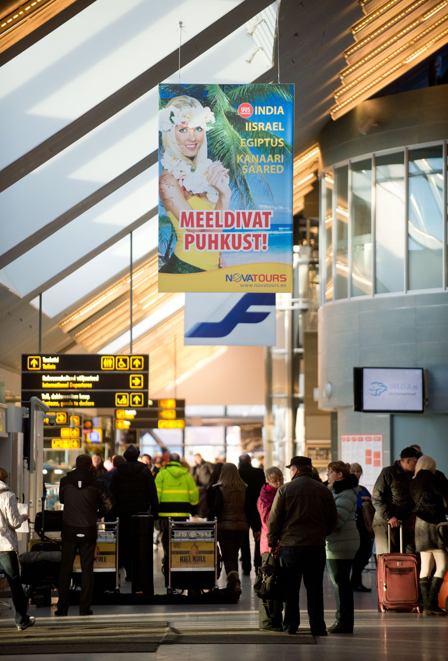 Novatoursi reklaam Tallinna lennujaamas.