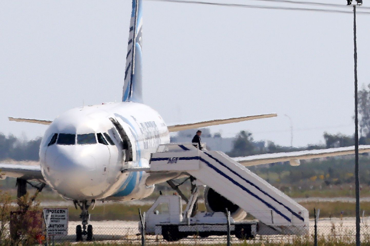 Kaaperdatud lennuk Küprosel Larnaca lennujaamas.
