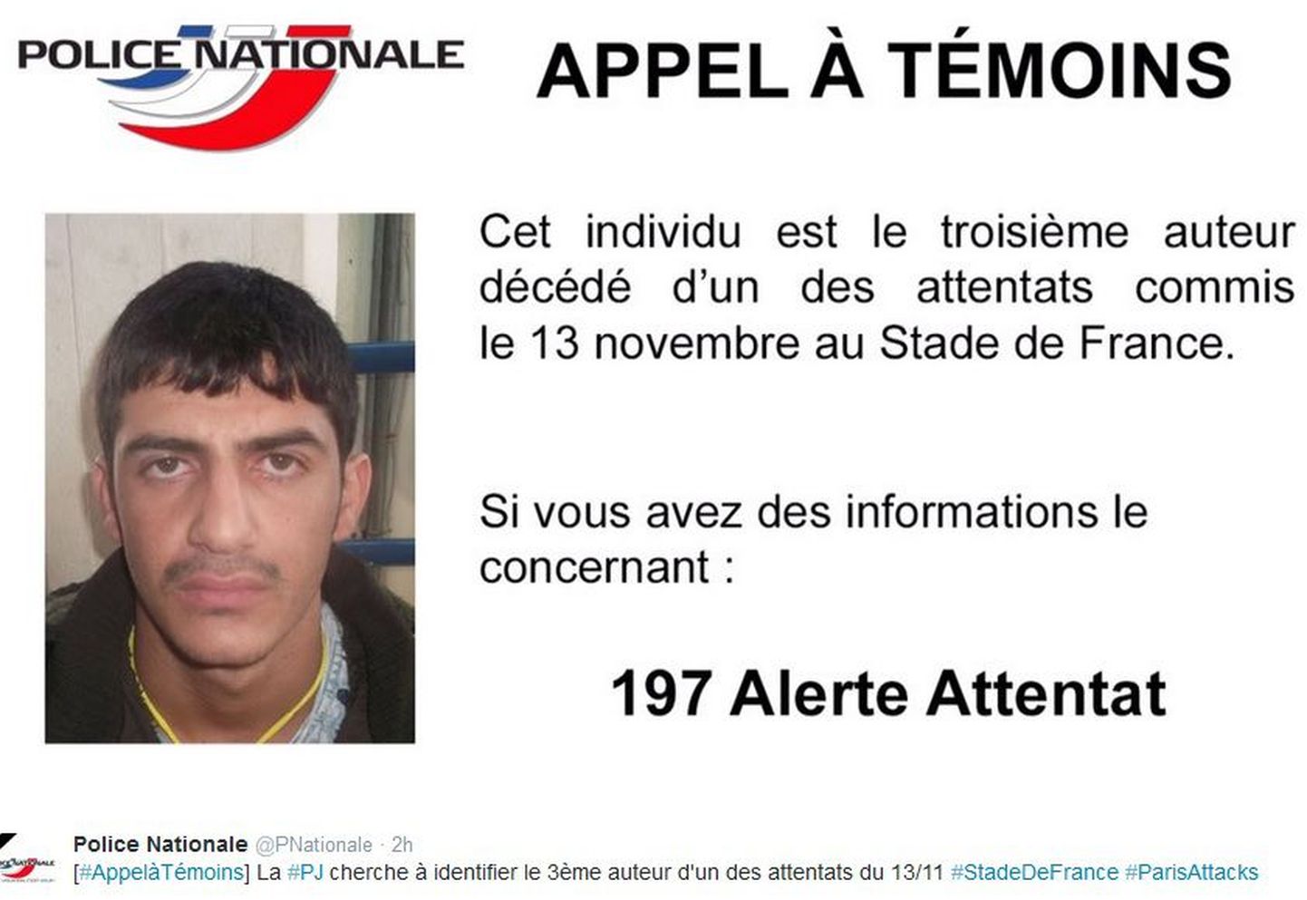 Prantsuse politsei avalikustas pildi kolmandast Pariisi enesetapuründajast.