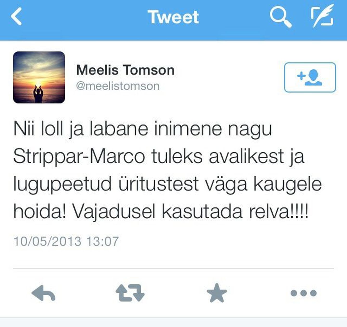 Tipp ähvardab Twitteris Strippar-Marco tappa