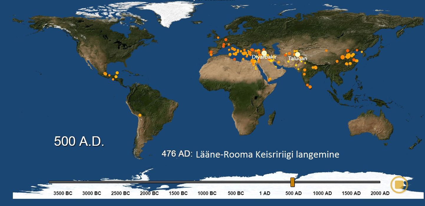 Kaart mahutab üle 5000 aasta ajalugu.