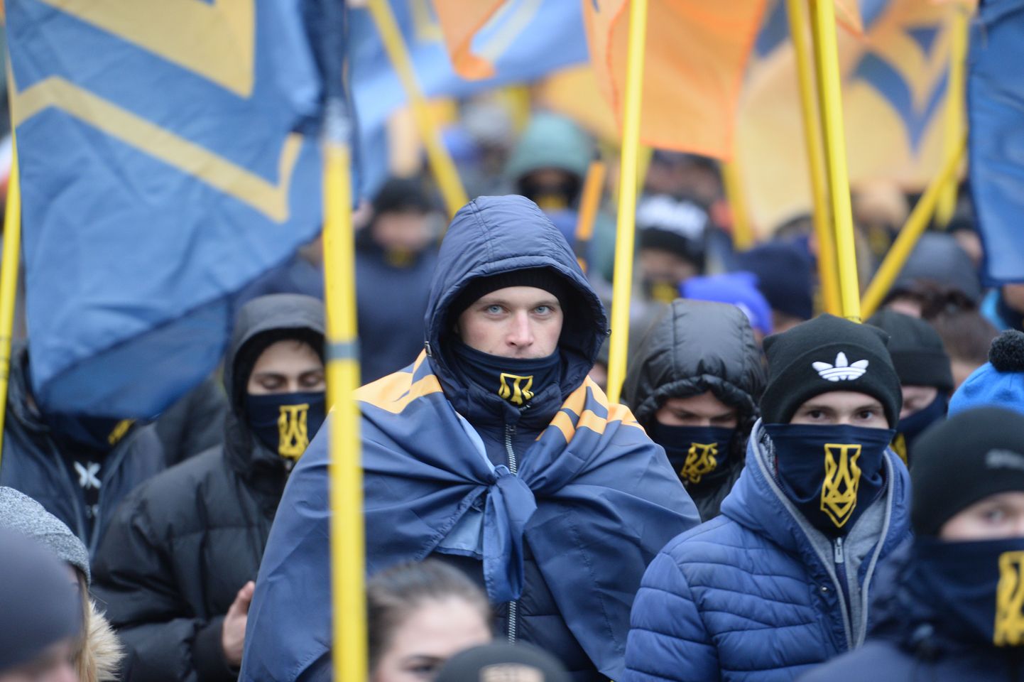 Maidani sündmuste aastapäeva meeleavaldus eile Ukraina pealinnas Kiievis.