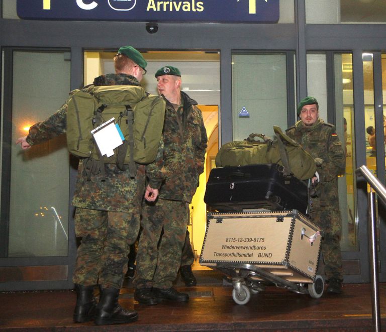 Möödunud nädalal saabunud sakslased. Foto: Petras Malukas / AFP / Scanpix