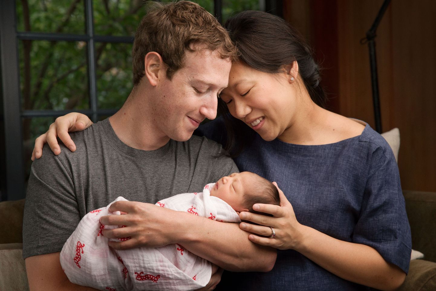 Mark Zuckerberg ja ta naine Priscilla koos tütre Maximaga