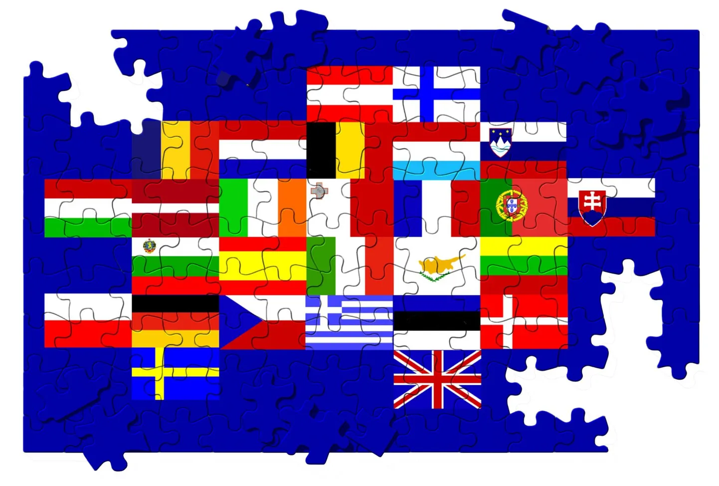 Флаги стран Евросоюза.