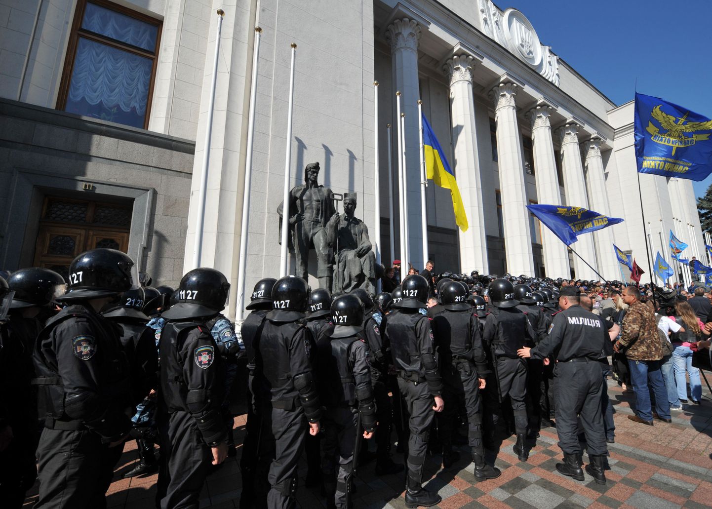 Ka septembris tulid Tšernobõli veteranid Ukraina parlamendihoone ette meelt avaldama.