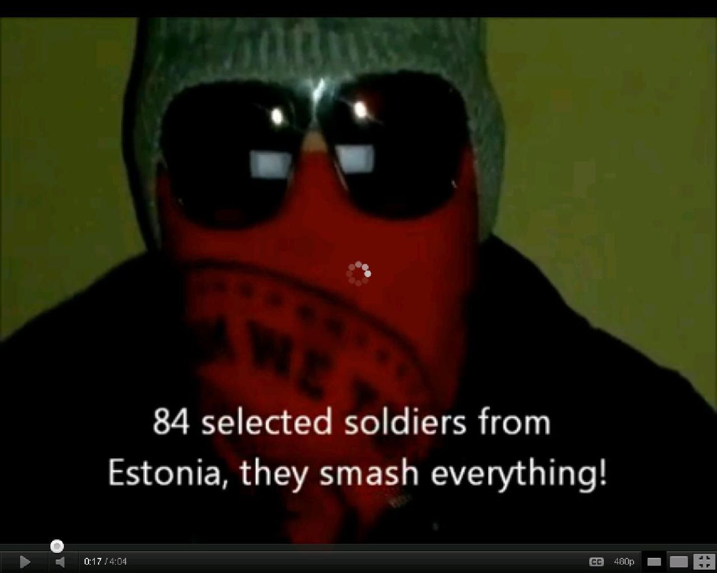 Кадр из видеобращения эстонского национального героя Калева К.