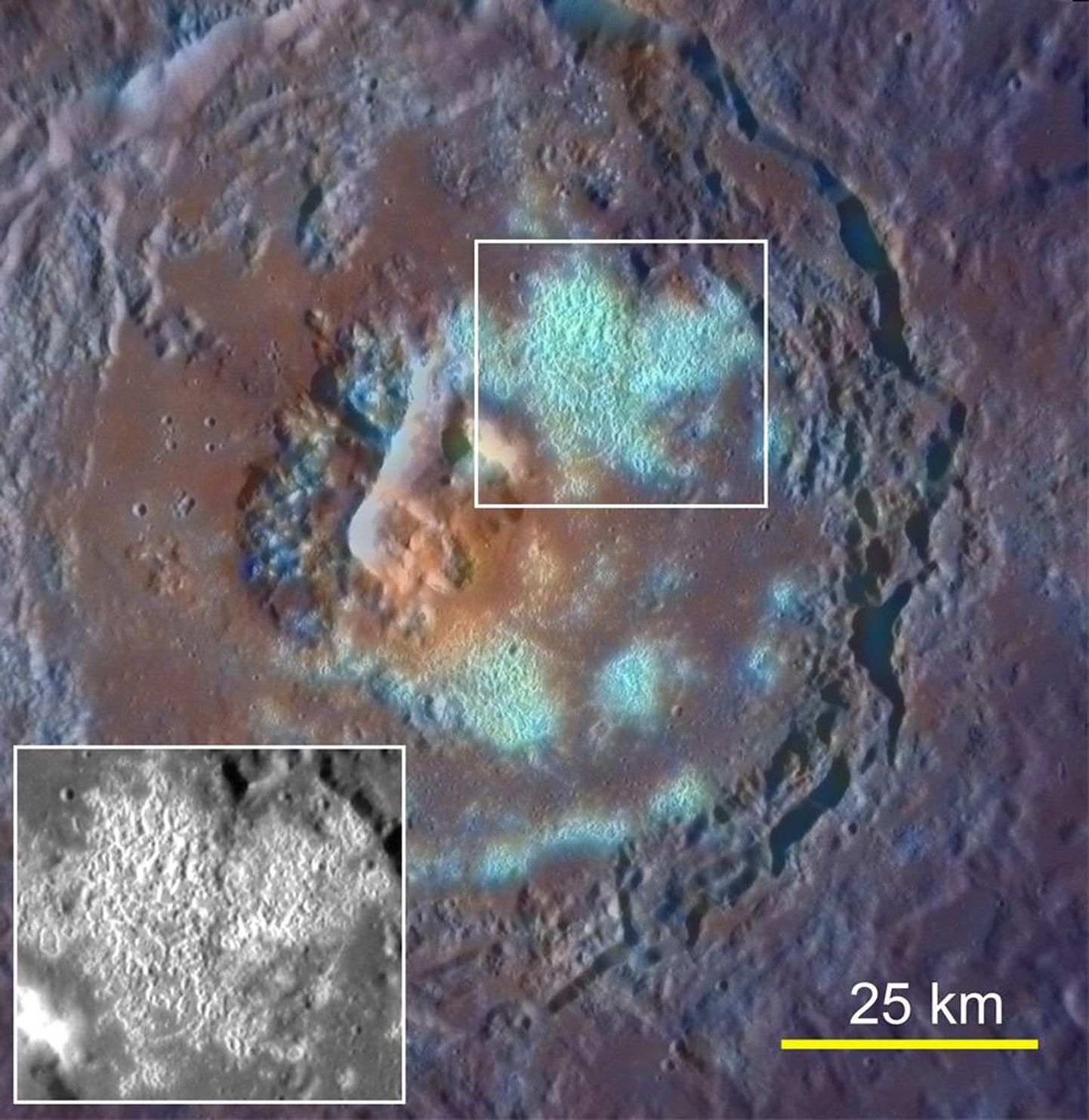 Sondi Messenger tehtud foto Merkuuri pinnamoodustistest