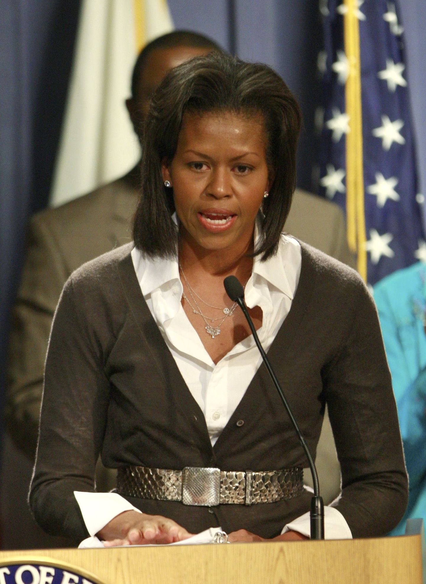 Michelle Obama kõne pidamas