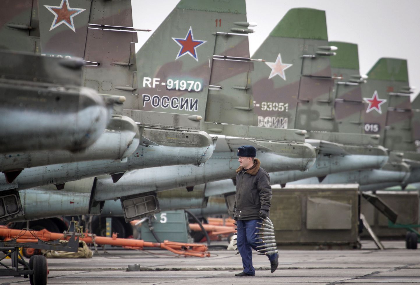 Su-25 sõjalennukid Venemaa lõunaosas Stavropoli piirkonnas.