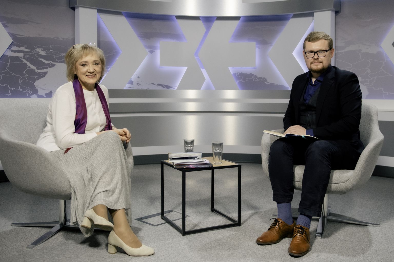 Ārste, profesore Gunta Ancāne un TVNET žurnālists un moderators Mārtiņš Daugulis.