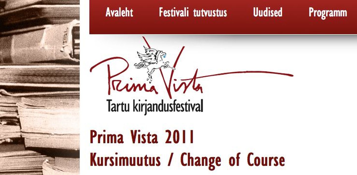 Fragment kirjandusfestivali Prima Vista kodulehest.