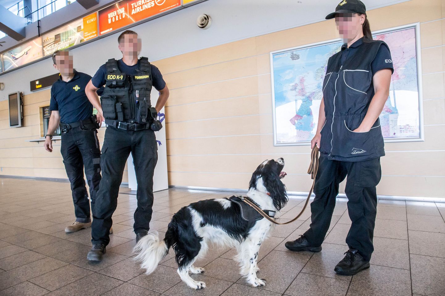 Полицейские в Таллиннском аэропорту.