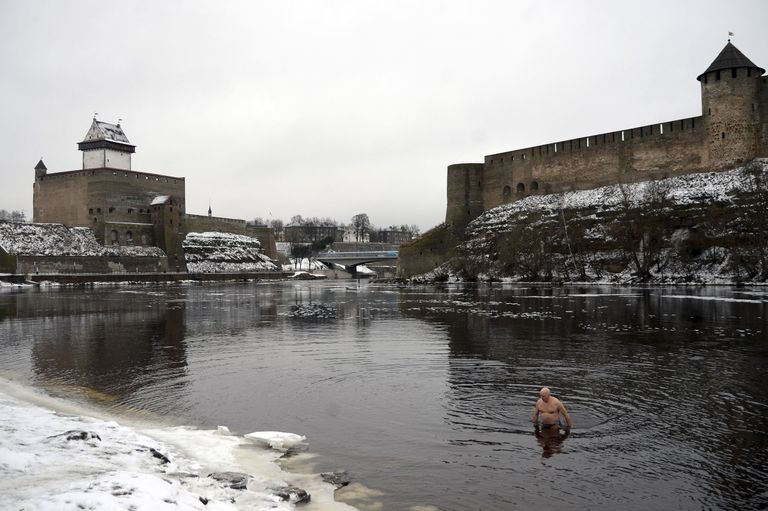 Talisupleja Narva jões. /Xinhua/Sipa USA/Scanpix.
