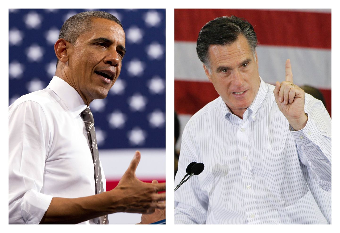Barack Obama (vasakul) ja Mitt Romney.