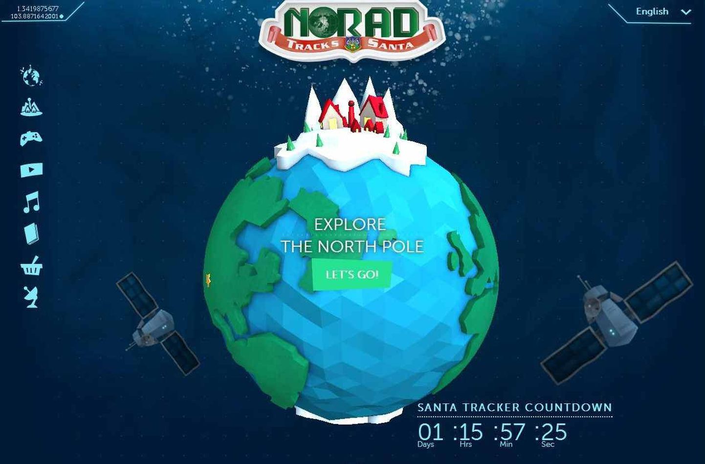 Põhja-Ameerika õhuruumi kaitse juhtimiskeskuse NORADi veebilehel saab 24. detsembri hommikust saadik jälgida, kus parasjagu jõuluvana oma teekonnal asub.