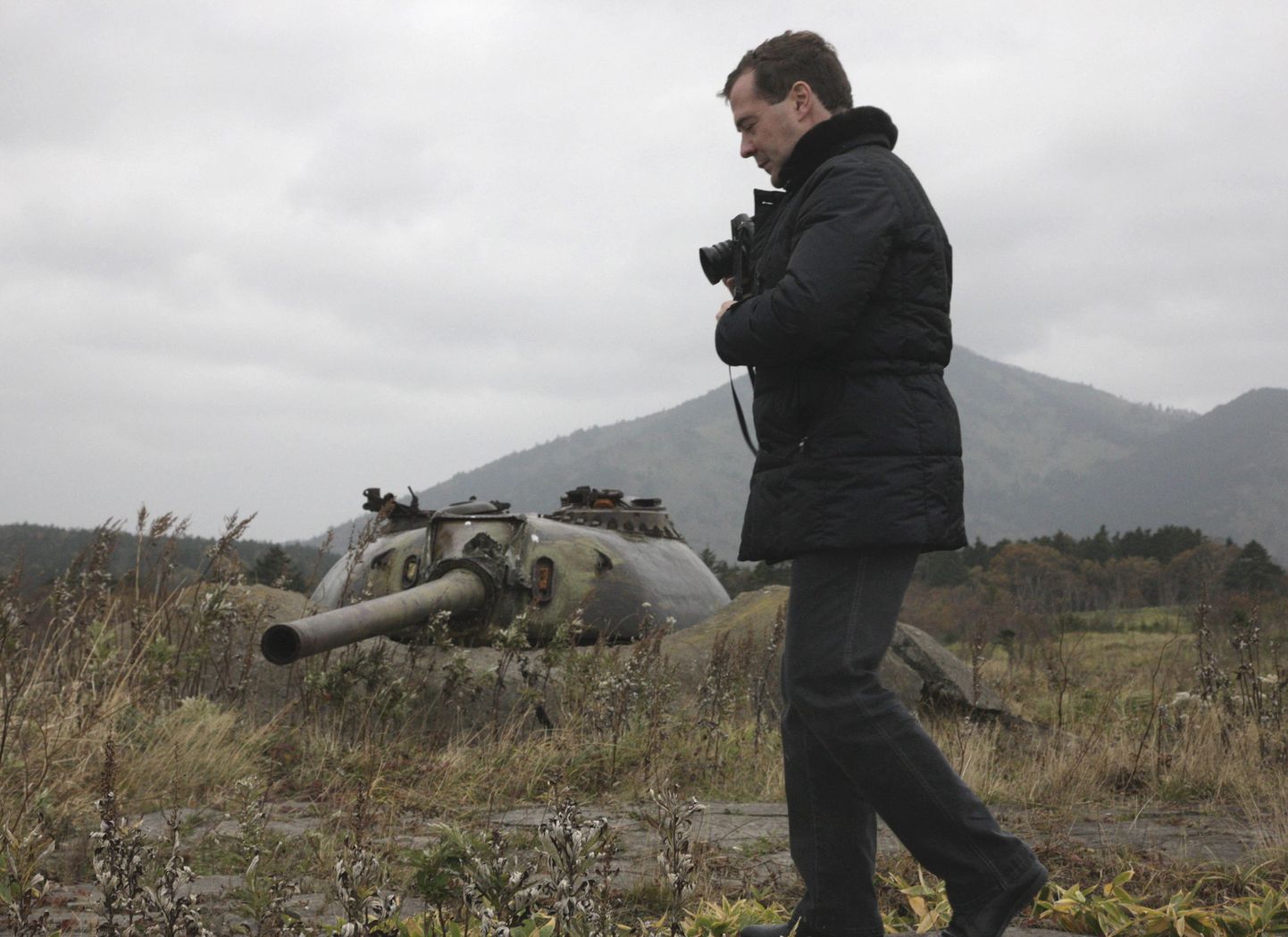 Vene persident Dmitri Medvedev käis Kunaširi saarel novembris 2010.
