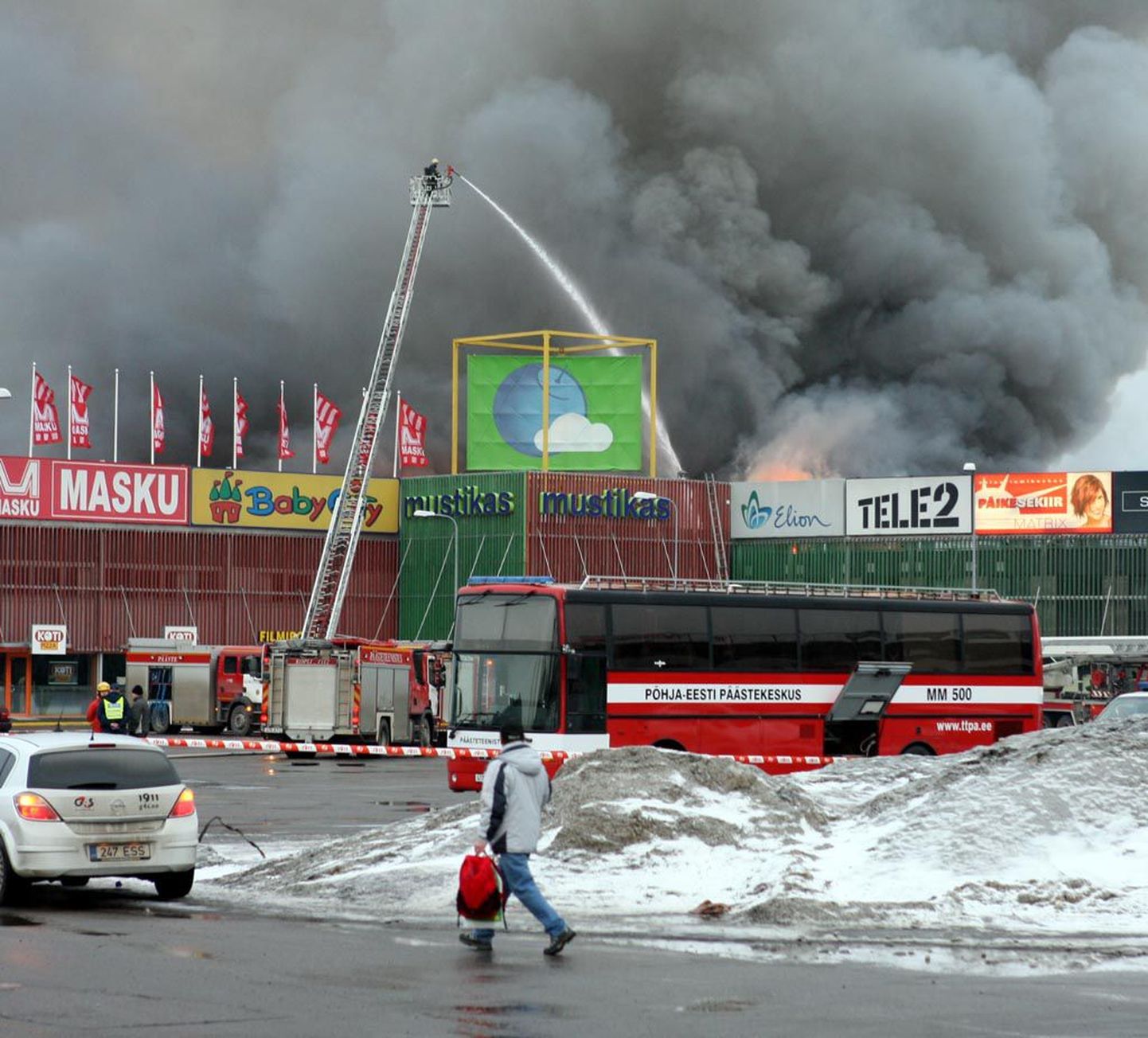 Mustika kaubanduskeskuses tekkis tulekahju ööl vastu 5. märtsi.